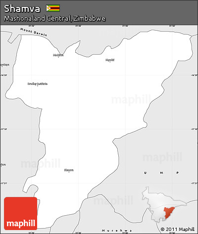 Silver Style Simple Map of Shamva