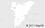 Silver Style Simple Map of Shamva, single color outside