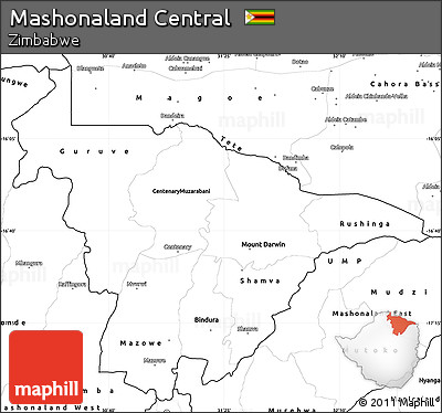 Blank Simple Map of Mashonaland Central