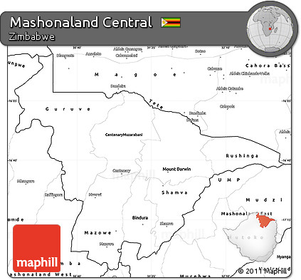 Blank Simple Map of Mashonaland Central