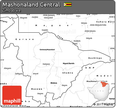 Blank Simple Map of Mashonaland Central