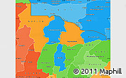 Political Simple Map of Mashonaland Central, political shades outside