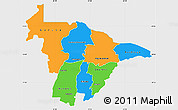 Political Simple Map of Mashonaland Central, single color outside