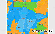 Political Shades Simple Map of Mashonaland Central, political outside