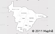 Silver Style Simple Map of Mashonaland Central, cropped outside