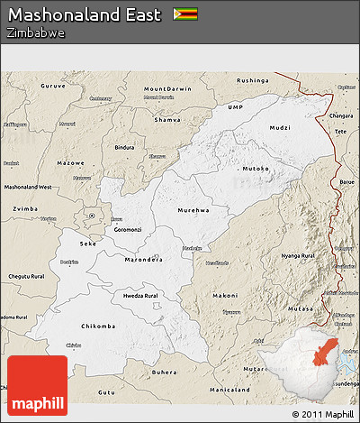 Classic Style 3D Map of Mashonaland East