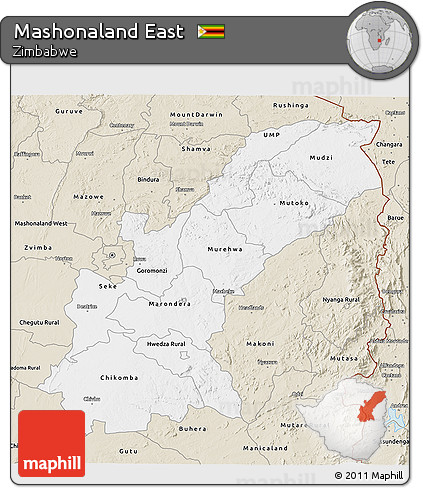 Classic Style 3D Map of Mashonaland East