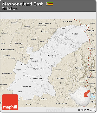 Classic Style 3D Map of Mashonaland East