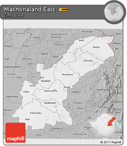 Gray 3D Map of Mashonaland East