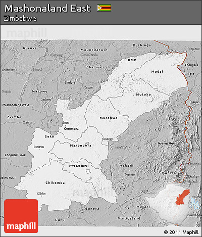 Gray 3D Map of Mashonaland East
