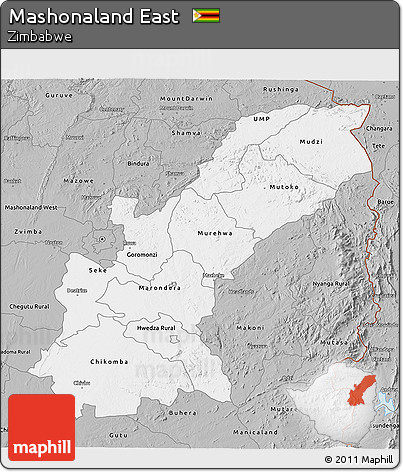 Gray 3D Map of Mashonaland East