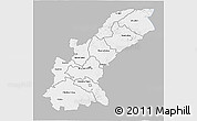 Gray 3D Map of Mashonaland East, single color outside