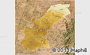 Physical 3D Map of Mashonaland East, satellite outside