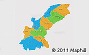 Political 3D Map of Mashonaland East, cropped outside