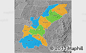 Political 3D Map of Mashonaland East, desaturated