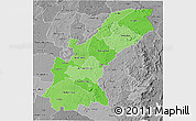 Political Shades 3D Map of Mashonaland East, desaturated