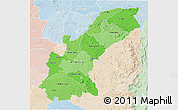 Political Shades 3D Map of Mashonaland East, lighten