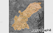 Satellite 3D Map of Mashonaland East, darken, desaturated