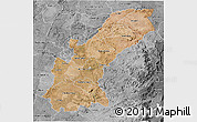 Satellite 3D Map of Mashonaland East, desaturated