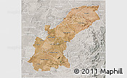Satellite 3D Map of Mashonaland East, lighten, semi-desaturated