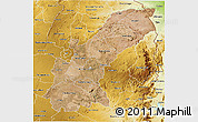 Satellite 3D Map of Mashonaland East, physical outside