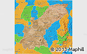 Satellite 3D Map of Mashonaland East, political outside