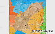 Satellite 3D Map of Mashonaland East, political shades outside