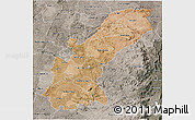 Satellite 3D Map of Mashonaland East, semi-desaturated