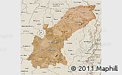 Satellite 3D Map of Mashonaland East, shaded relief outside