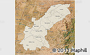 Shaded Relief 3D Map of Mashonaland East, satellite outside