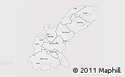 Silver Style 3D Map of Mashonaland East, single color outside