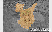 Satellite 3D Map of Goromonzi, darken, desaturated