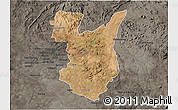 Satellite 3D Map of Goromonzi, darken, semi-desaturated