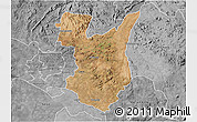 Satellite 3D Map of Goromonzi, desaturated