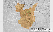 Satellite 3D Map of Goromonzi, lighten, desaturated