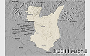 Shaded Relief 3D Map of Goromonzi, darken, desaturated