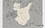 Shaded Relief 3D Map of Goromonzi, darken, semi-desaturated