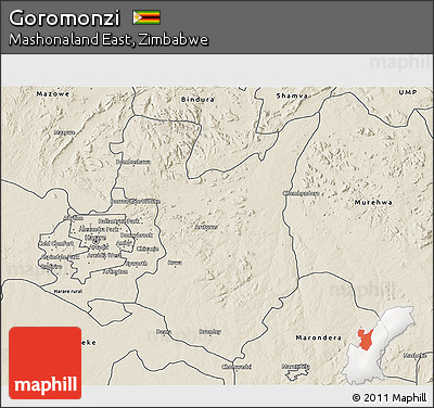 Shaded Relief 3D Map of Goromonzi