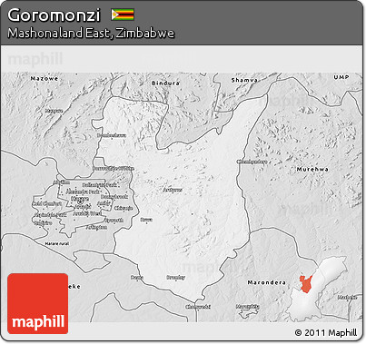 Silver Style 3D Map of Goromonzi