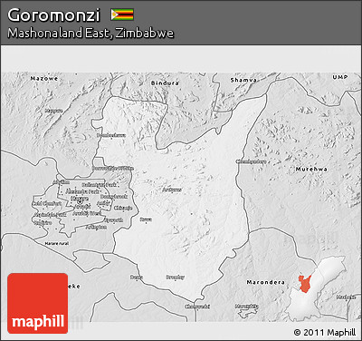 Silver Style 3D Map of Goromonzi