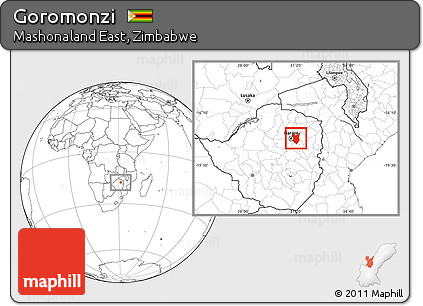Blank Location Map of Goromonzi