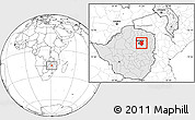 Blank Location Map of Goromonzi, highlighted country