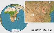 Satellite Location Map of Goromonzi, within the entire country