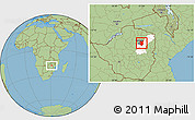 Savanna Style Location Map of Goromonzi, highlighted parent region