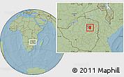 Savanna Style Location Map of Goromonzi, hill shading