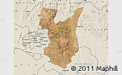 Satellite Map of Goromonzi, shaded relief outside