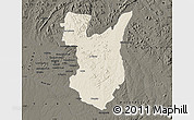 Shaded Relief Map of Goromonzi, darken