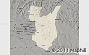 Shaded Relief Map of Goromonzi, darken, semi-desaturated