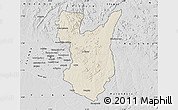 Shaded Relief Map of Goromonzi, desaturated