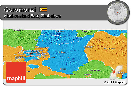 Political Panoramic Map of Goromonzi